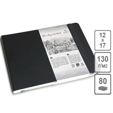 Блокнот "Travelling sketchbook"120х170 80л. черный ЛАНДШАФТ, Скетчбук