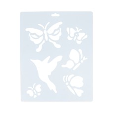Трафарет пластиковый «Сонет» Бабочки, Колибри 25,5х20,5 см