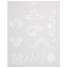 Трафарет пластиковый «Сонет» Модель 9, Растительный (Цветок, Лист) 22,5х20,5 см