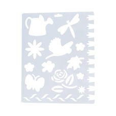 Трафарет пластиковый «Сонет» Цветы, Бабочки, Птичка 28х21 см